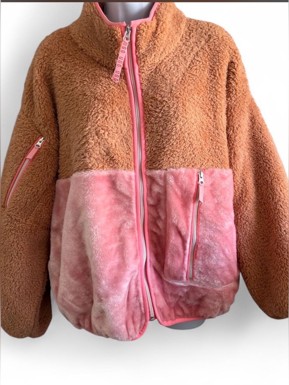 UGG Plush Sherpa Zip Jacket - Rust